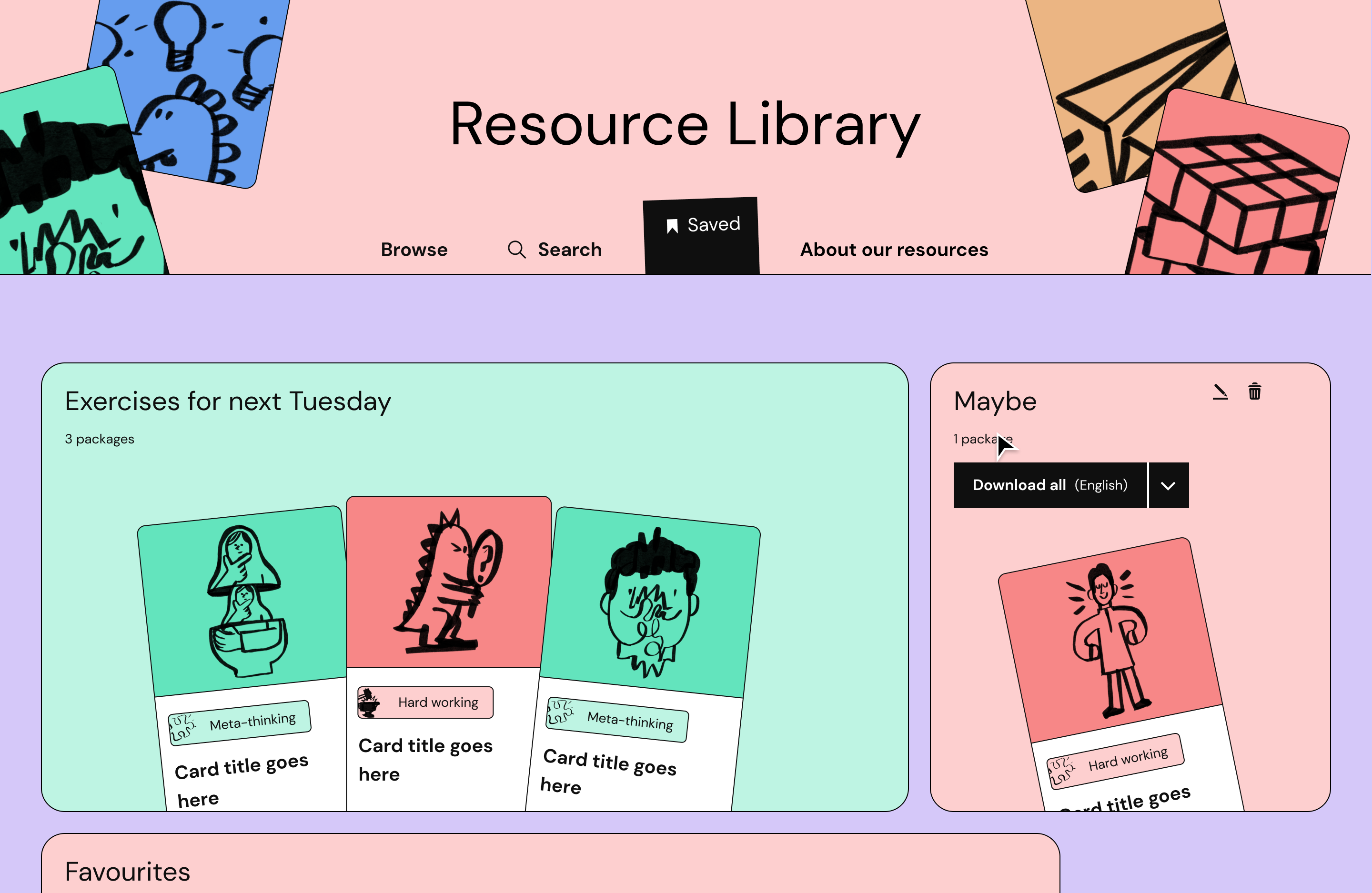 Favorites system for quick access